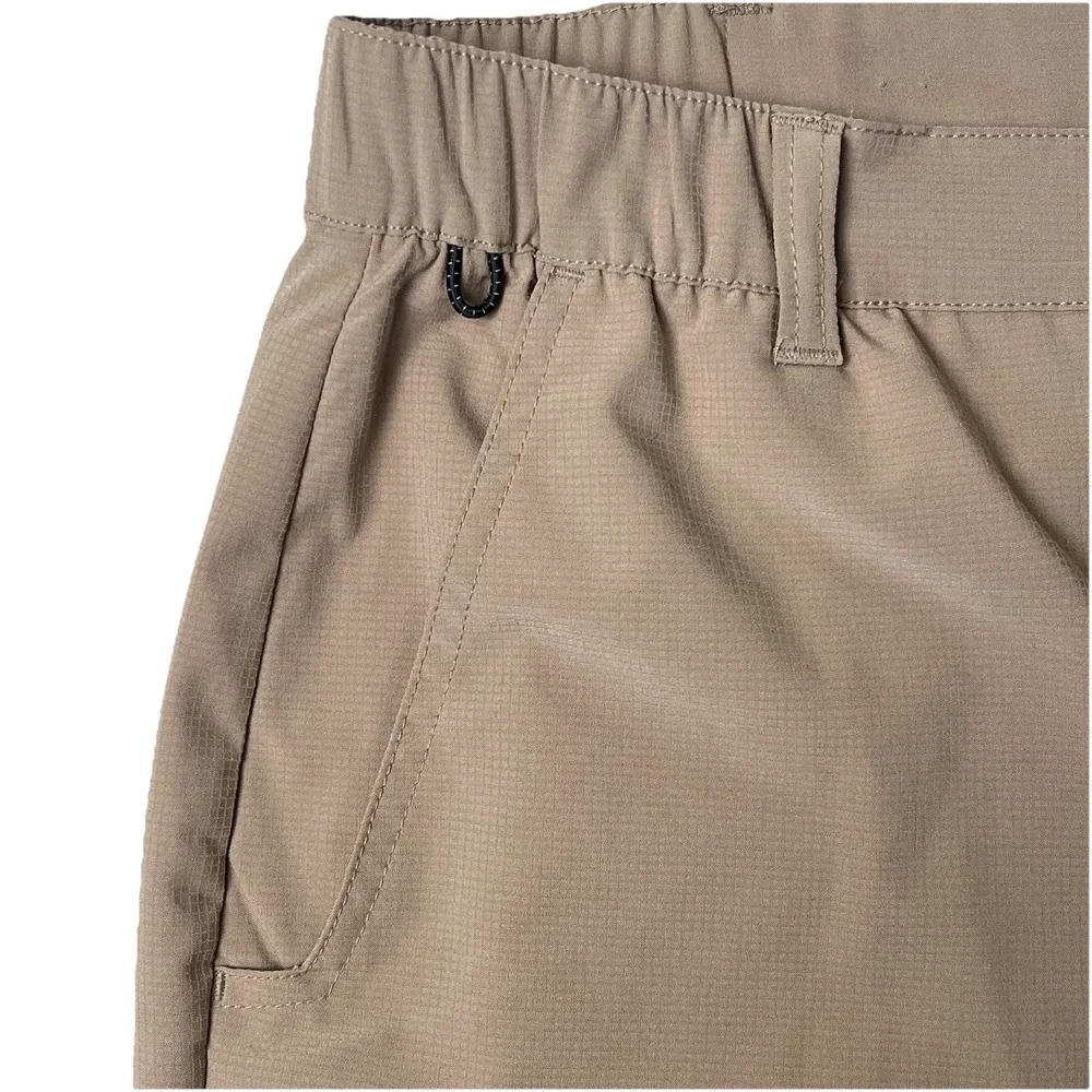 Eddie Bauer Mens Tech Shorts XXL Khaki Flex‎ Waist Four-Way Stretch UPF-30 Golf